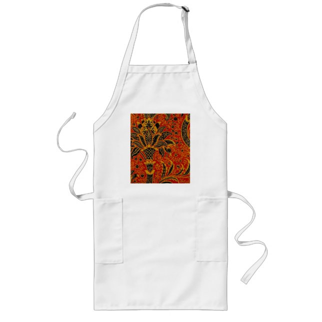 Tablier Long William Morris Inde Floral rouge (Devant)