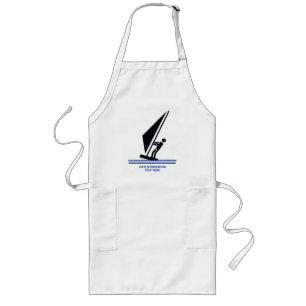 Tablier Long Windsurfer on board black, blue windsurfing custom