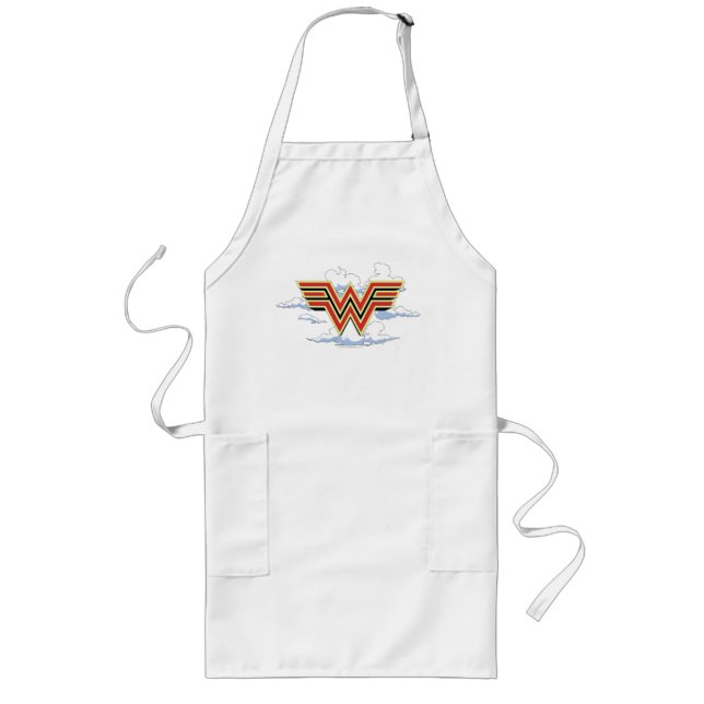 Tablier Long WW84 | Retro Comic Wonder Woman Logo Motif Cloud (Devant)