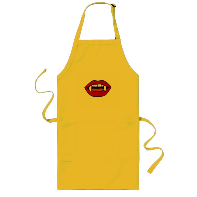 Tablier Long Yellow color vampire mouth apron (Devant)