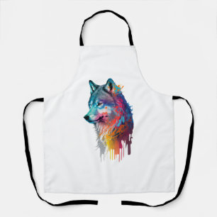 Tablier Loup coloré
