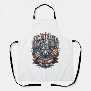 Tablier Loup Cyberpunk Futur Liberté Ai Patriotique