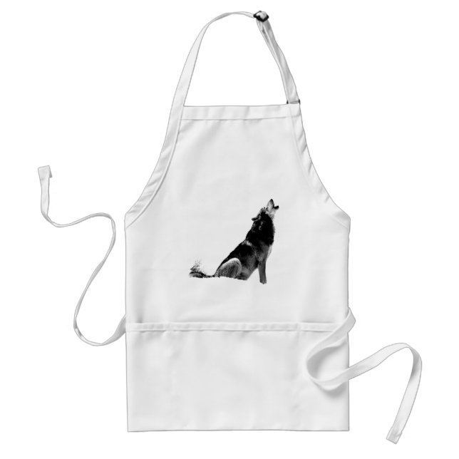 Tablier Loup de Howling blanc noir (Devant)