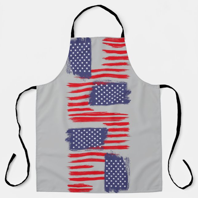 TABLIER LOVE FLAG USA/EEUU TEXT BRUSH STROKE BY MASANSER P (Recto)