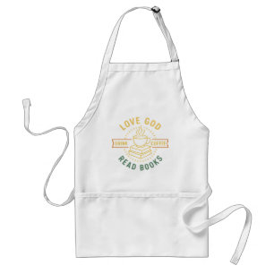 Tablier Love God Drink Coffee Lire les livres Amateurs Vin