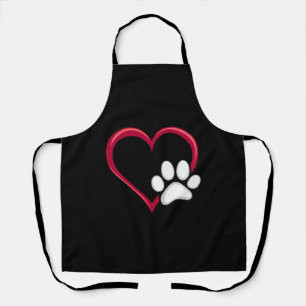 Tablier Love Heart Chien Paw Valentine's Day Amoureux des 