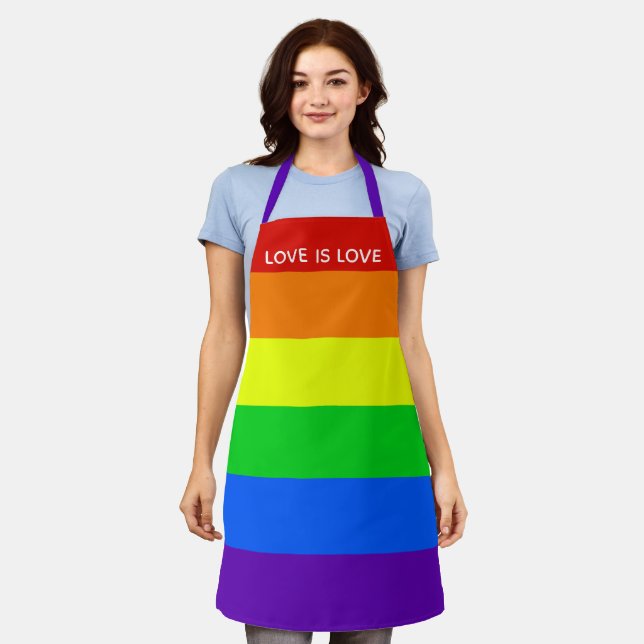 Tablier Love is Love Gay Pride LGBTQ Beautiful (Porté)