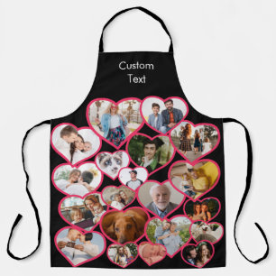 Tablier Love Red Heart   Personnalisé 20 Photos Collage & 