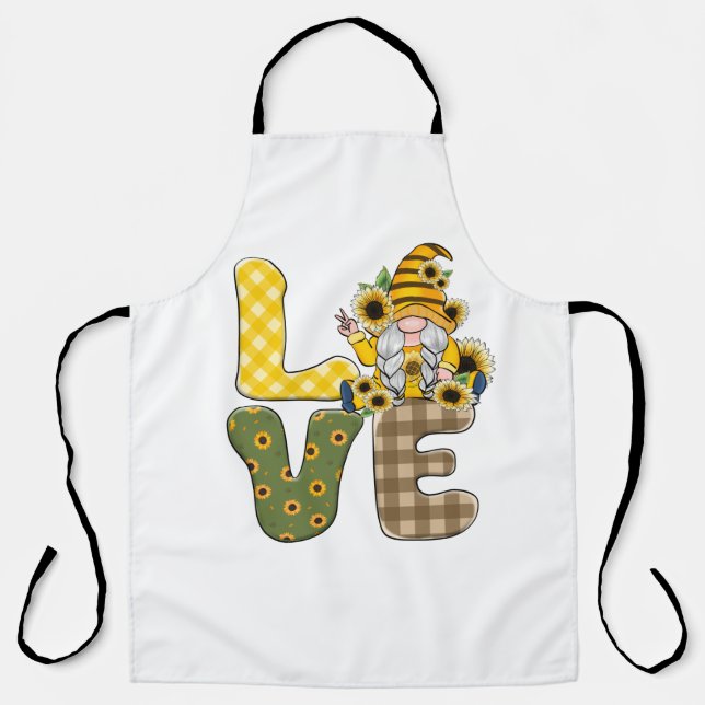 Tablier Love Sunflower Gnome (Recto)