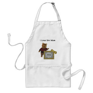Tablier Love You Mom Ajouter votre photo Apron Cute Bear