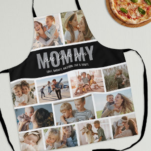 Tablier Love You Mommy Photo Collage noir