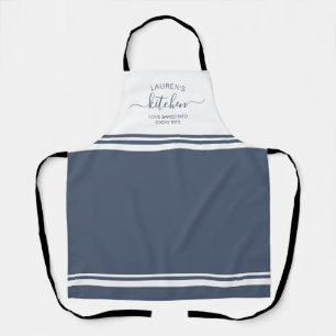 Tablier Loved Baked In Blue French Stripe