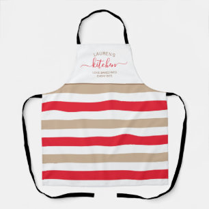 Tablier Loved Baked In Red and Tan Stried