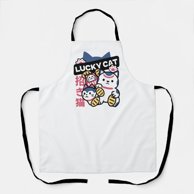 Tablier Lucky Cat Maneki Neko – Japanese Fortune Cat  (Recto)