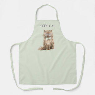 Tablier Lunettes de chat cool marron violet menthe