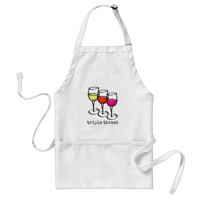 Tablier Lunettes de vin de dessin triple menace drôle Winn (Devant)