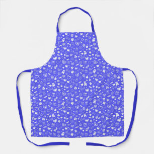 Tablier Luxe Moderne Élégant Amour Bleu Coeur