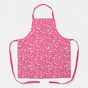 Tablier Luxe Moderne Élégant Amour Rose Coeur