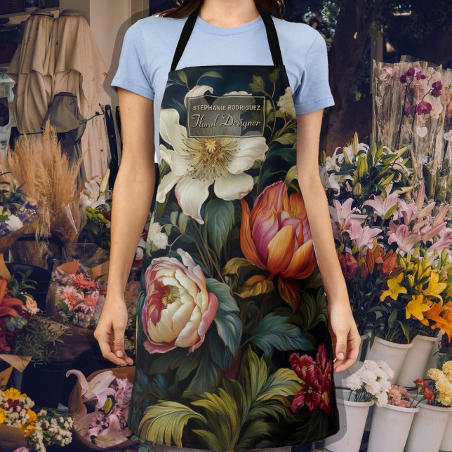 Tablier Luxueux Floral Painting Floral Designer (Créateur téléchargé)
