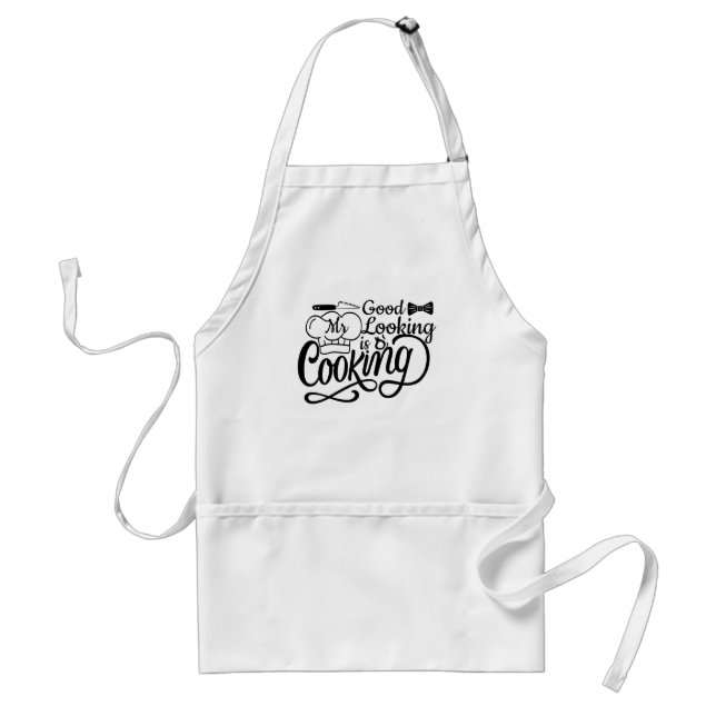 Tablier M. Good Look Est Cuisine Personnalisé Drôle (Devant)