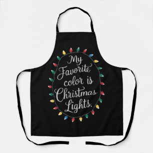Tablier Ma couleur préférée est les lumières de Noël Xmas 