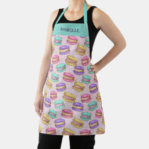 Tablier Macaron français coloré Cookies Faux Nom de la Par