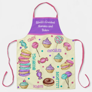 Tablier Macarons pour enfants Cupcakes, Lollipops et beign