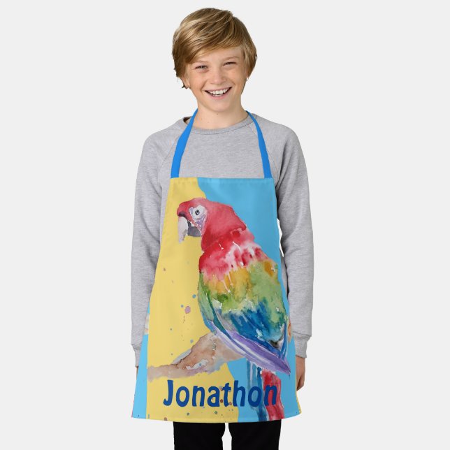 Tablier Macaws Macaw Parrot Boys Nom cuisine Apron (Porté)