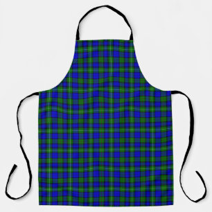 Tablier MacKenzie tartan bleu vert plaid