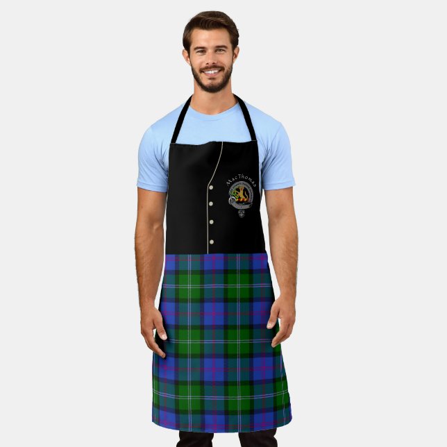 Tablier MacThomas Clan Badge & Tartan Kilt Apron (Porté)