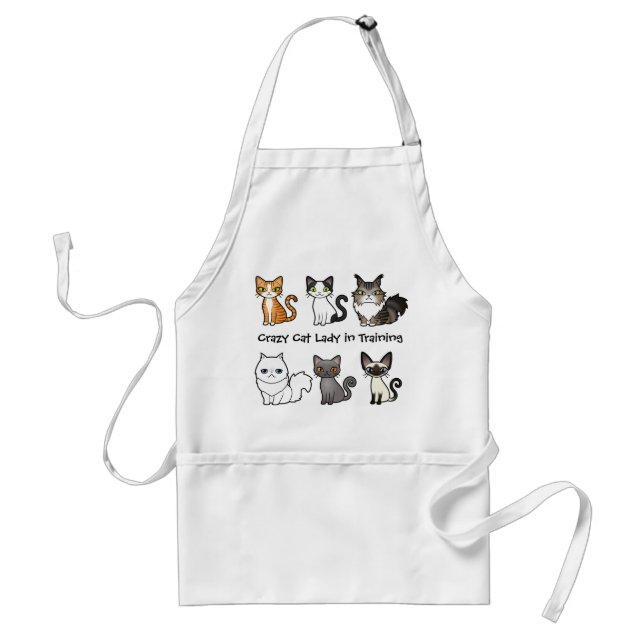 Tablier Madame folle de chat dans la formation (concevez (Devant)