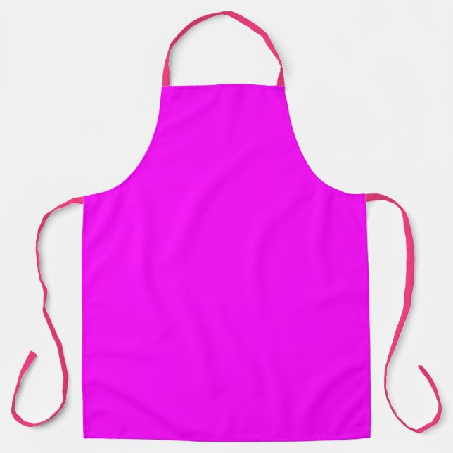 Tablier Magenta rose néon moderne sur toute l'impression (Recto)