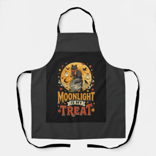 Tablier Magie de la Lune du Chat Noir Halloween