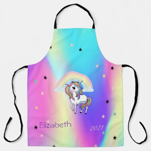 Tablier Magique Arc-en-ciel Unicorn Stars Holographique