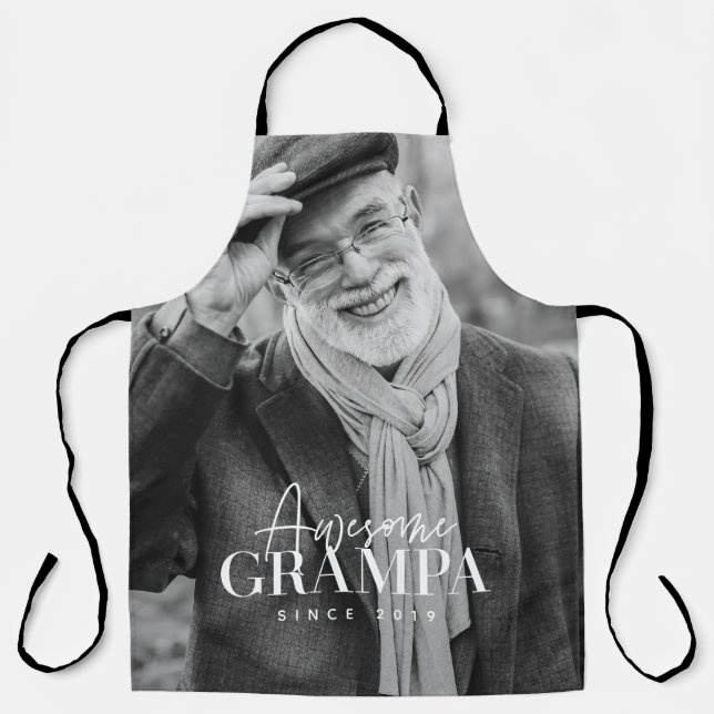 Tablier Magnifique Grampa depuis 20XX Simple Photo Élégant (Recto)