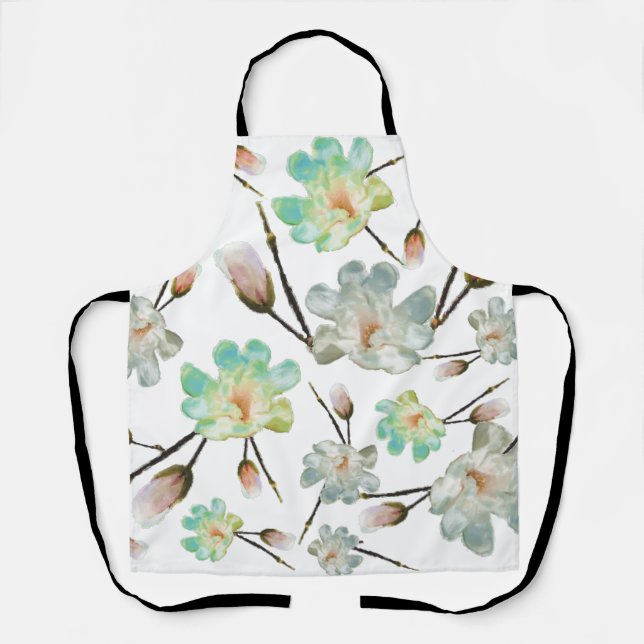 Tablier Magnolia Motif Apron (Recto)