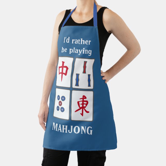 Tablier Mahjong Jeu Tiles Design Apron (Insitu)