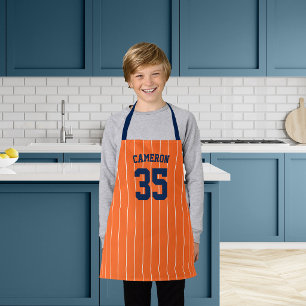 Tablier Maillot de baseball rayé de couleur éditable pour