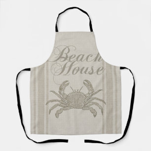 Tablier Maison de plage crabe rivage côtier vintage