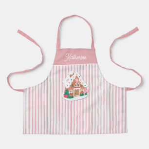 Tablier Maison en pain d'épice rose festive et mignonne ra
