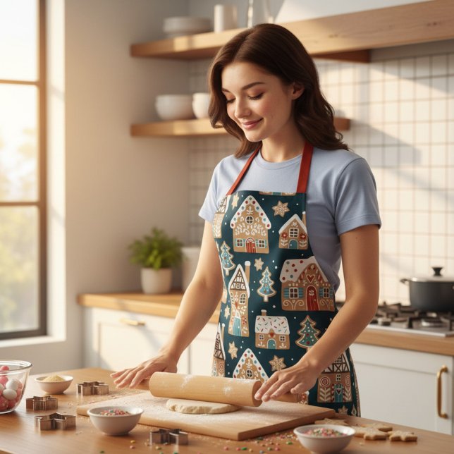 Tablier Maison en pain d'épices Cookie Noël Fêtes d'hiver (Créateur téléchargé)