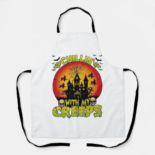 Tablier Maison hantée de Chillin Creeps Halloween Sorcière
