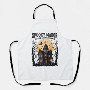 Tablier Maison Hantée Halloween Gravure Vintage Art Spooky