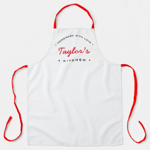 Tablier Maison rouge blanche avec cuisine personnalisée