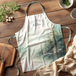 Tablier Maison rustique au bord d'un lac de montagne avec