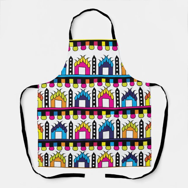 Tablier Maisons colorées Modernes (Recto)
