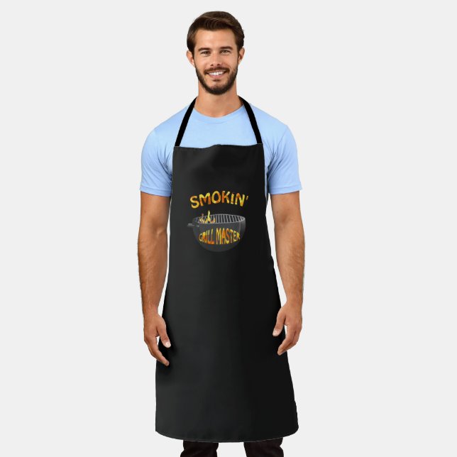 Tablier Maître de grillades fumées Noir (Porté)