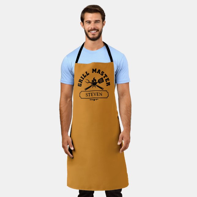 Tablier Maître du Grill Nom Personnalisé (Porté)