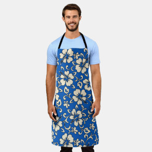 Tablier Malia Hibiscus Hawaiian Royal and Cream