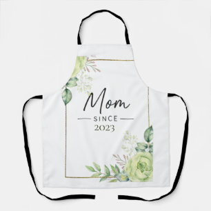 Tablier Maman depuis Personnalisé Année Floral Manuscrit